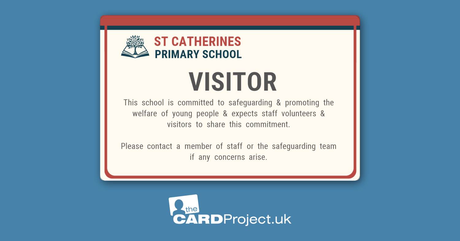 Primary School Visitor Card Crimson Cream
